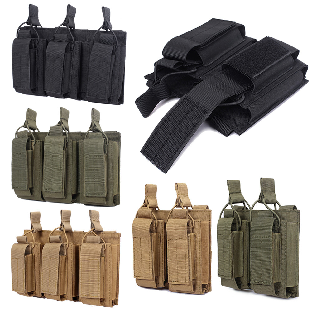 Tactical Molle Magazine Pouch Rifle Pistol Mag Pouch 2-Layer Cartridge Holder