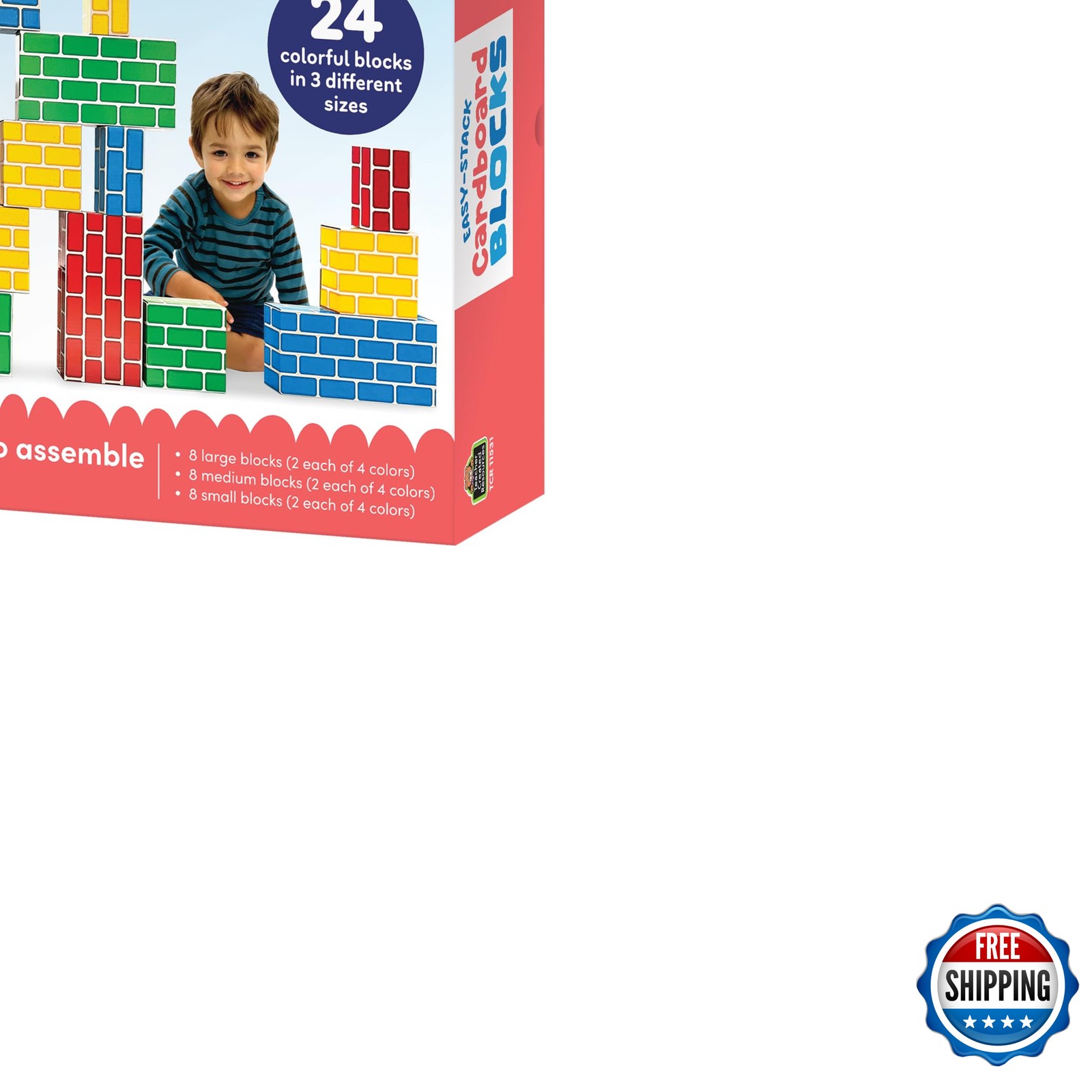 Teacher Created Resources Easy-Stack Cardboard Blocks 24 Piece Set TCR11531