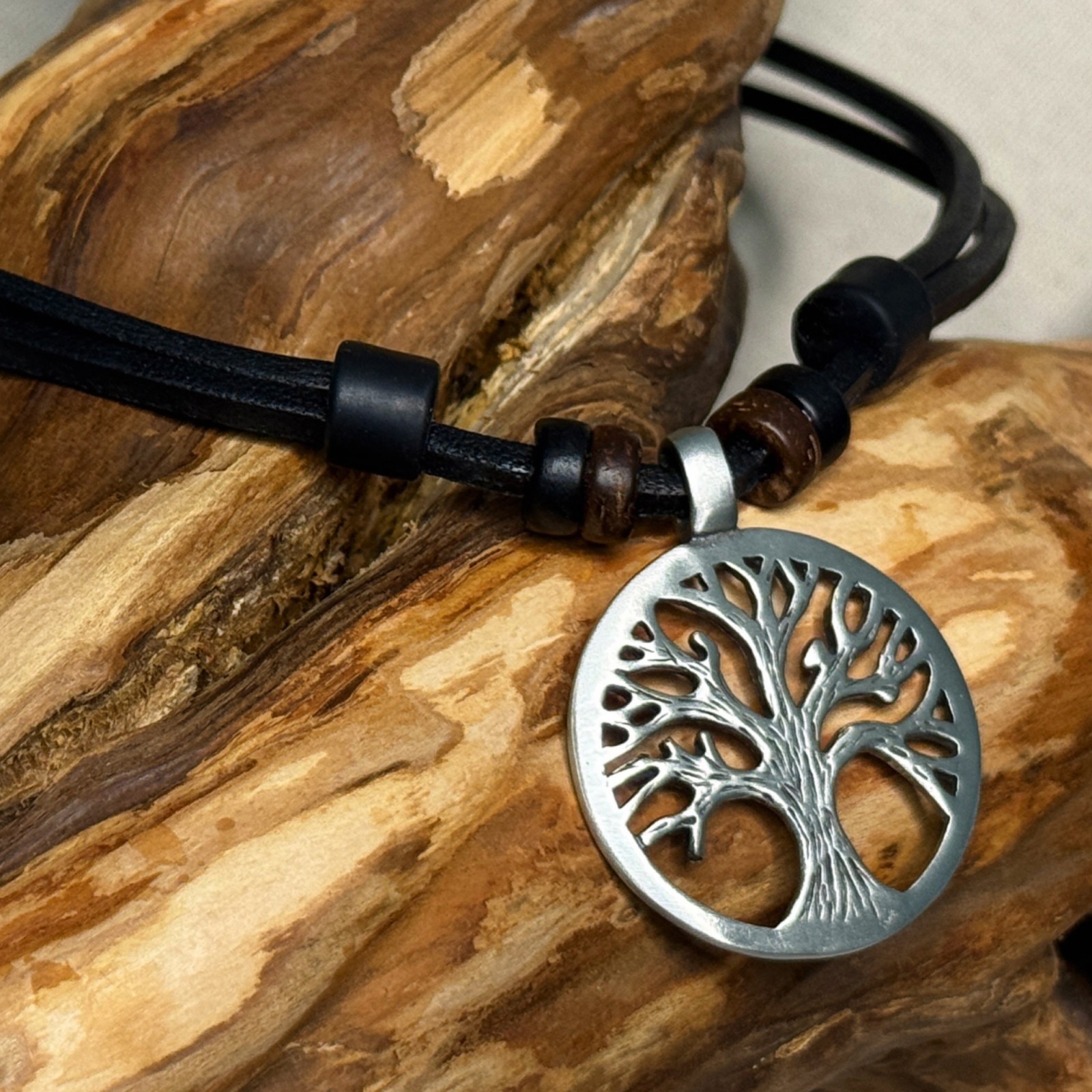 Leather Surfer Necklace Tree of Life Tree of Life Women Necklace Men Chain