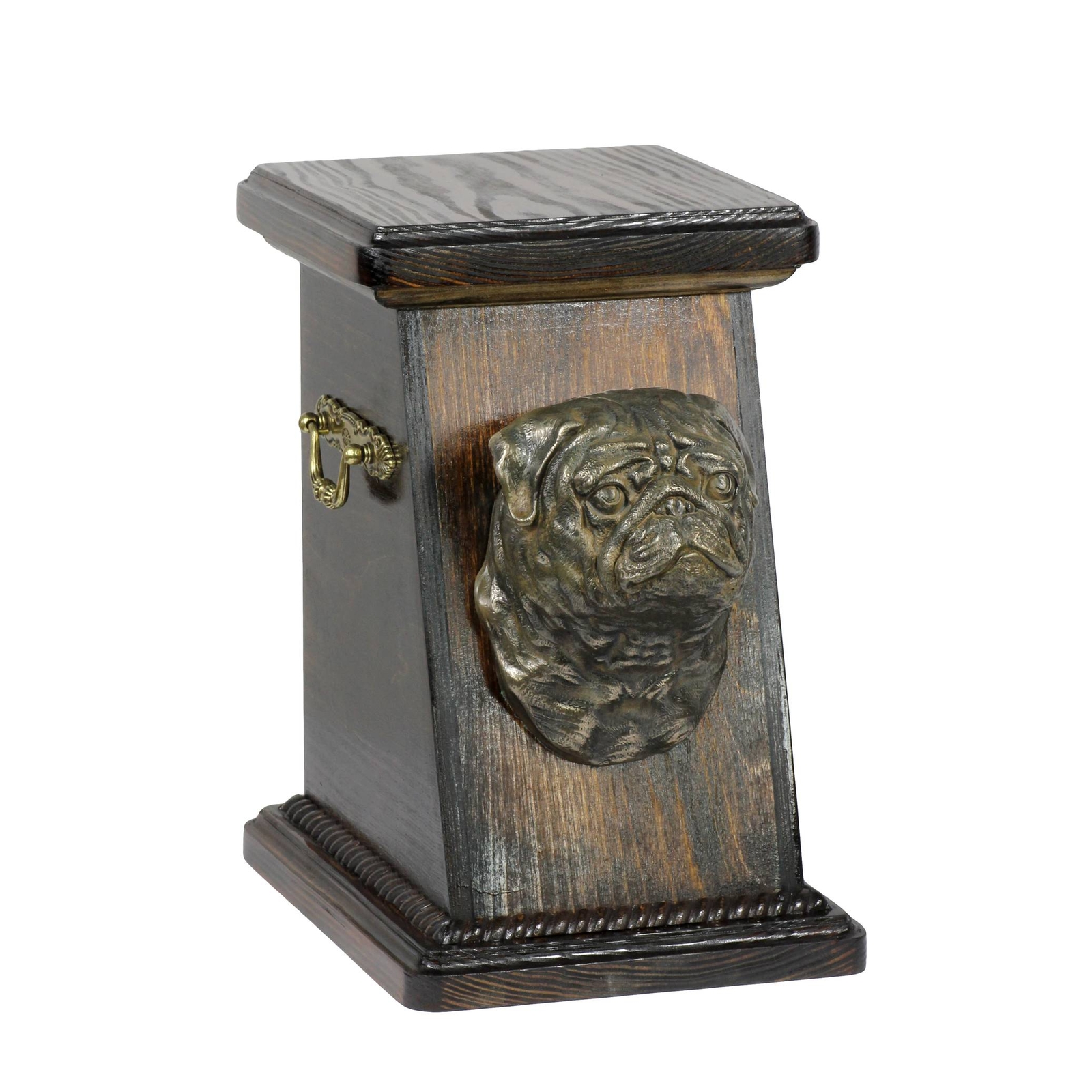 Mop Wooden Urn With Dog Art-Dog