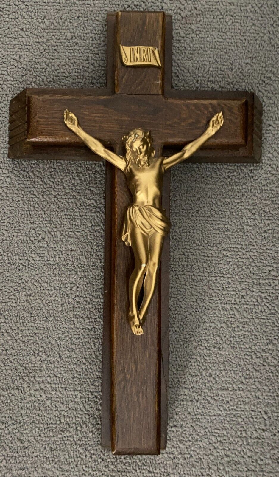 Vtg  Cross INIR Last Rites WoodReligious Catholic Holy Christian Prayer