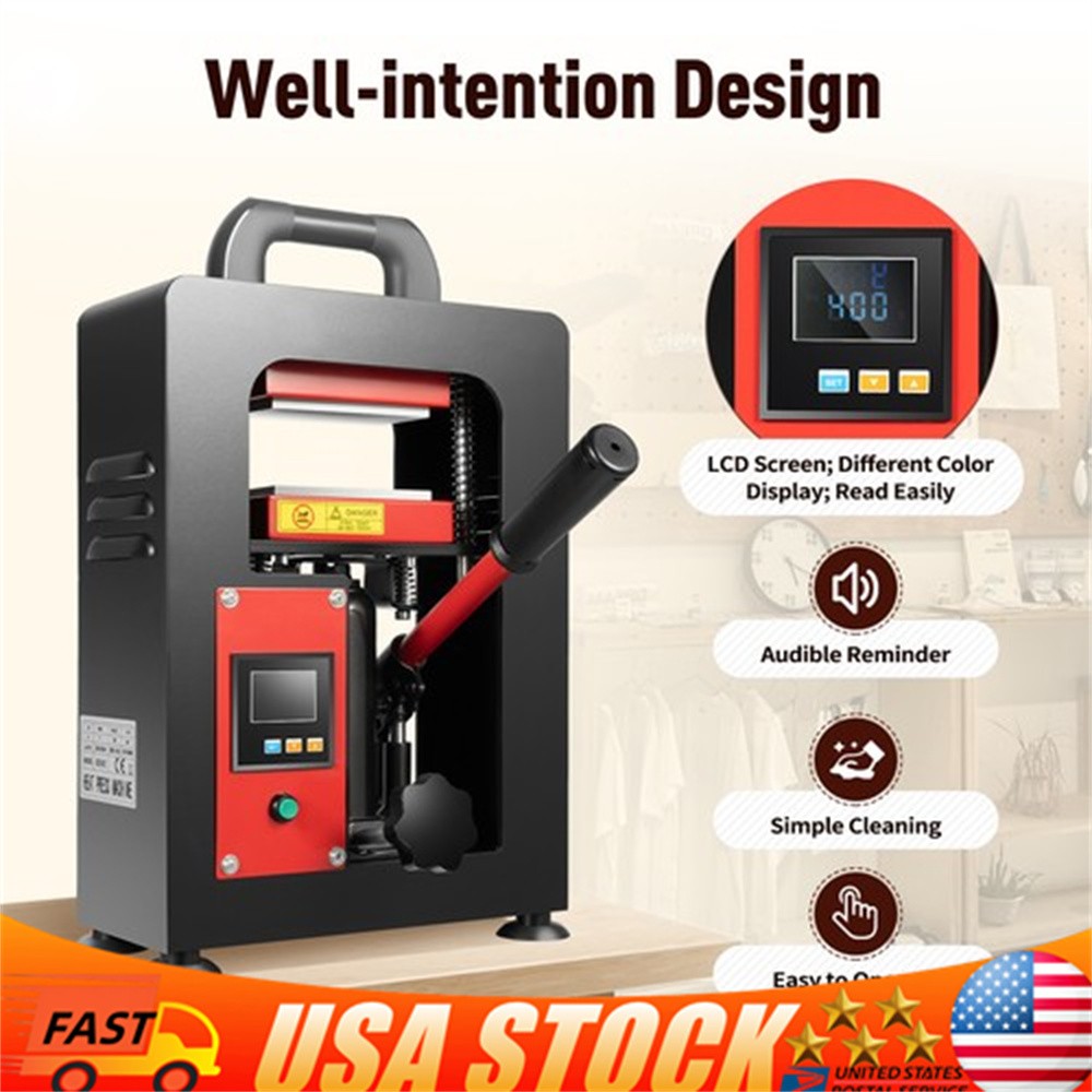 NEW 5 Ton Hydraulic Heat Press Machine 900W with Dual 4.7"x2.4" Heated Plates US