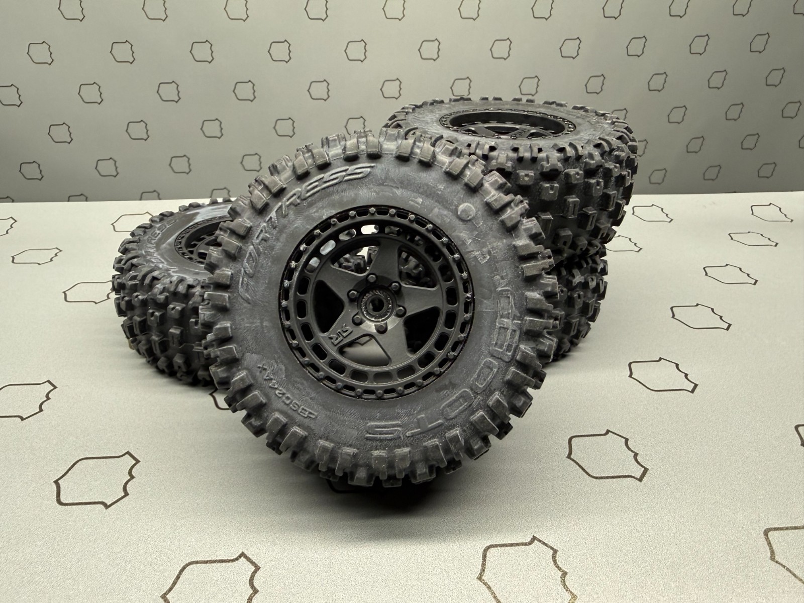 Arrma Fury 223s Tires dBoots Fortress SC Factory Glued & 14mm Wheels / Senton