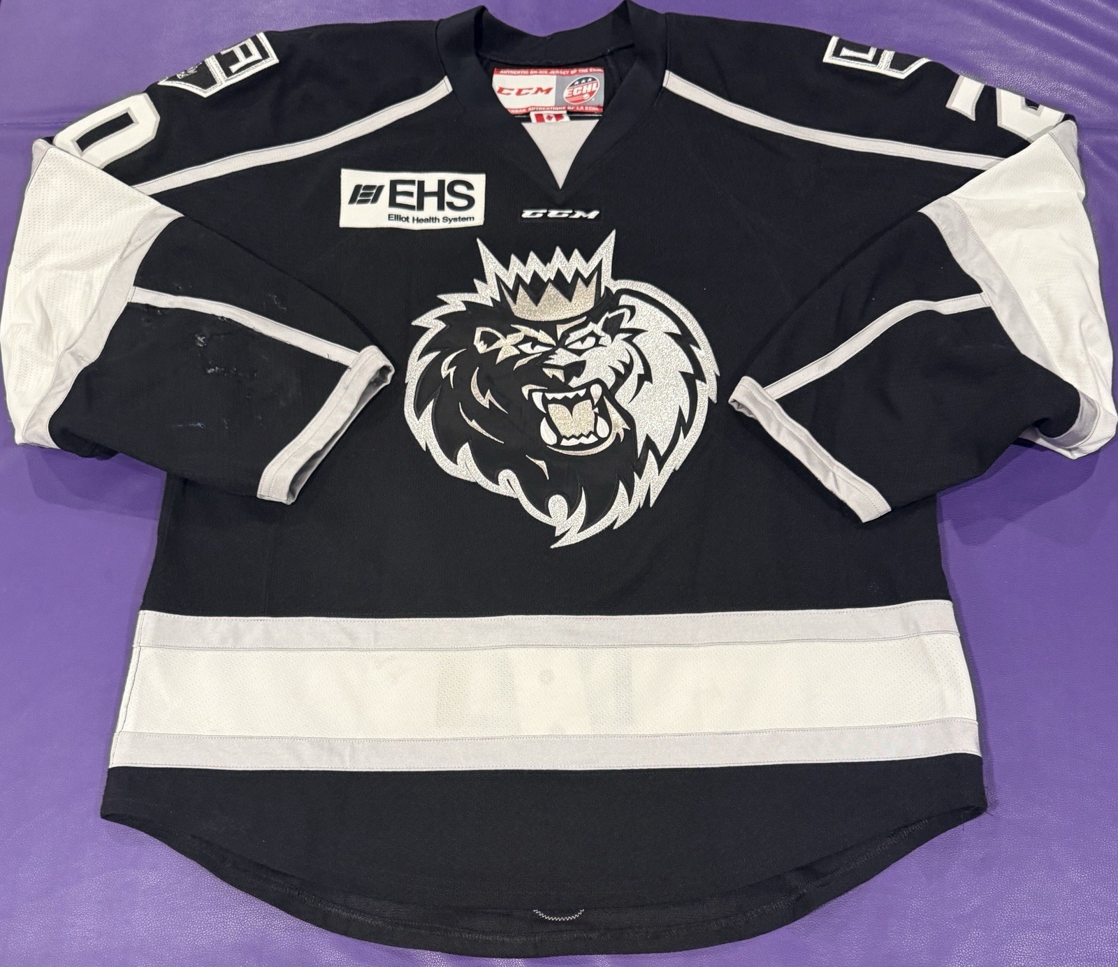 Game Used Manchester Monarchs Sullivan #20 Jersey Reebok ECHL Hockey 54 LA Kings