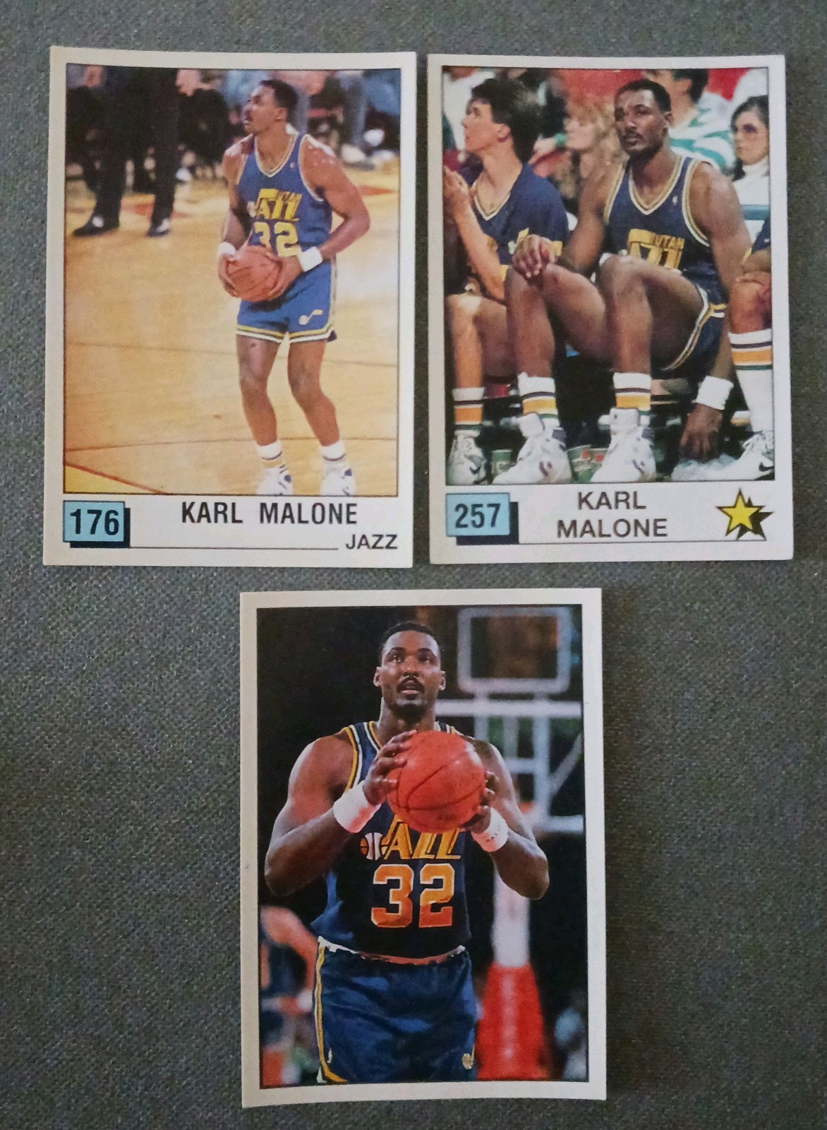 Karl Malone NBA 91  139 NBA90 n176+257 panini stickers Spanish Version RARE