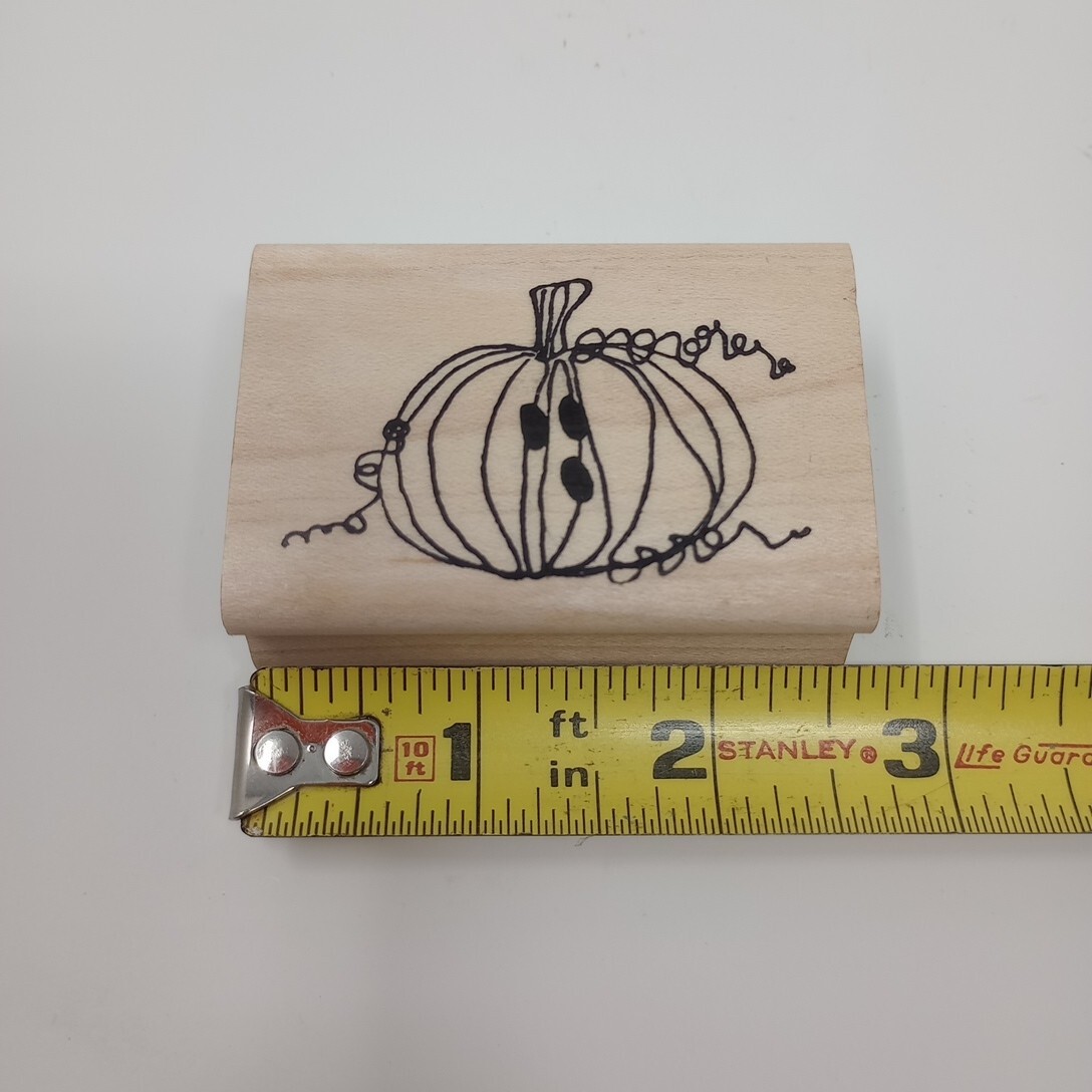 Imaginations Cartoon Pumpkin Halloween K428D Wood Mounted Rubber Stamp
