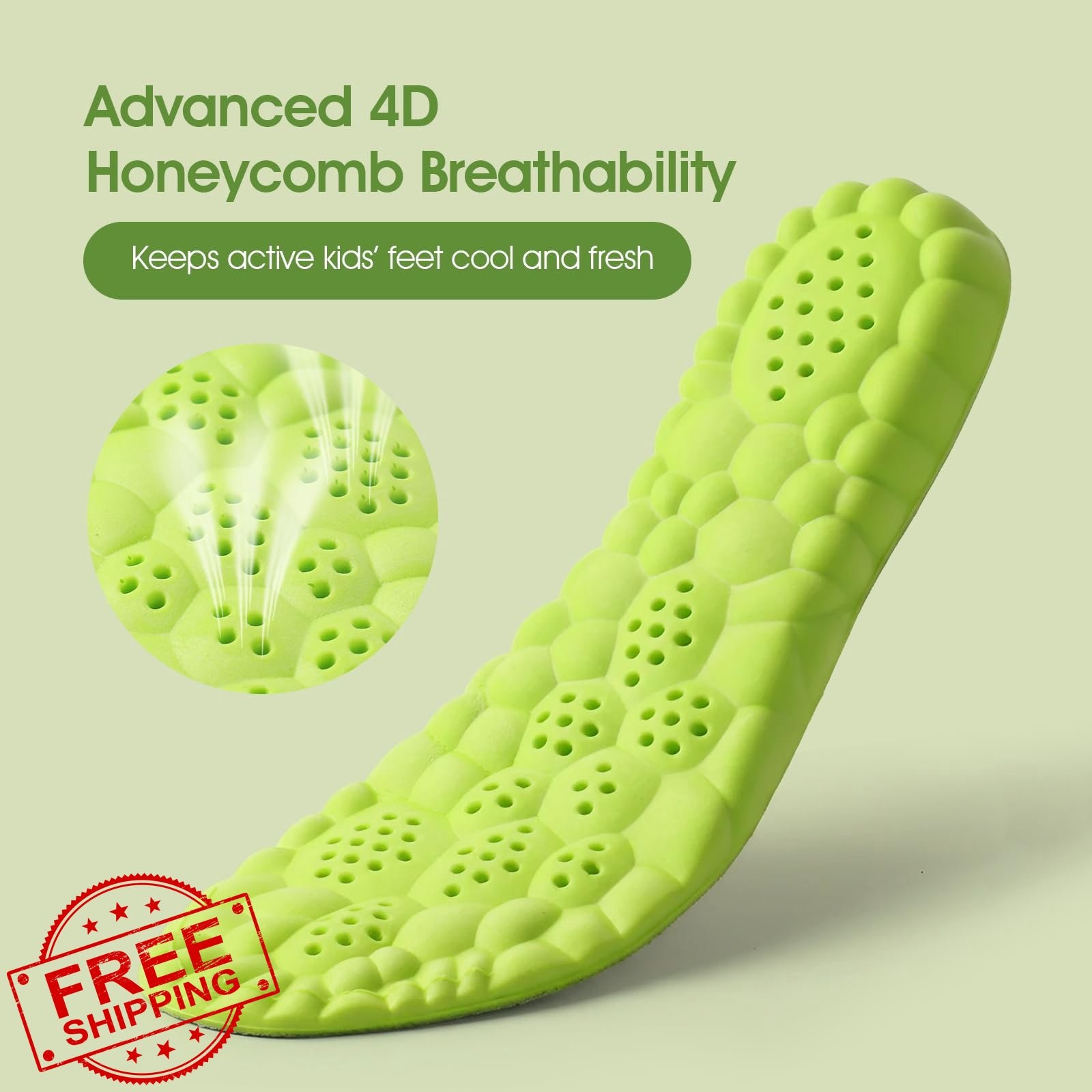 Cloud-Soft 4D Insoles Kids Youth Trim-to-Fit Memory Foam 11.5C-12C