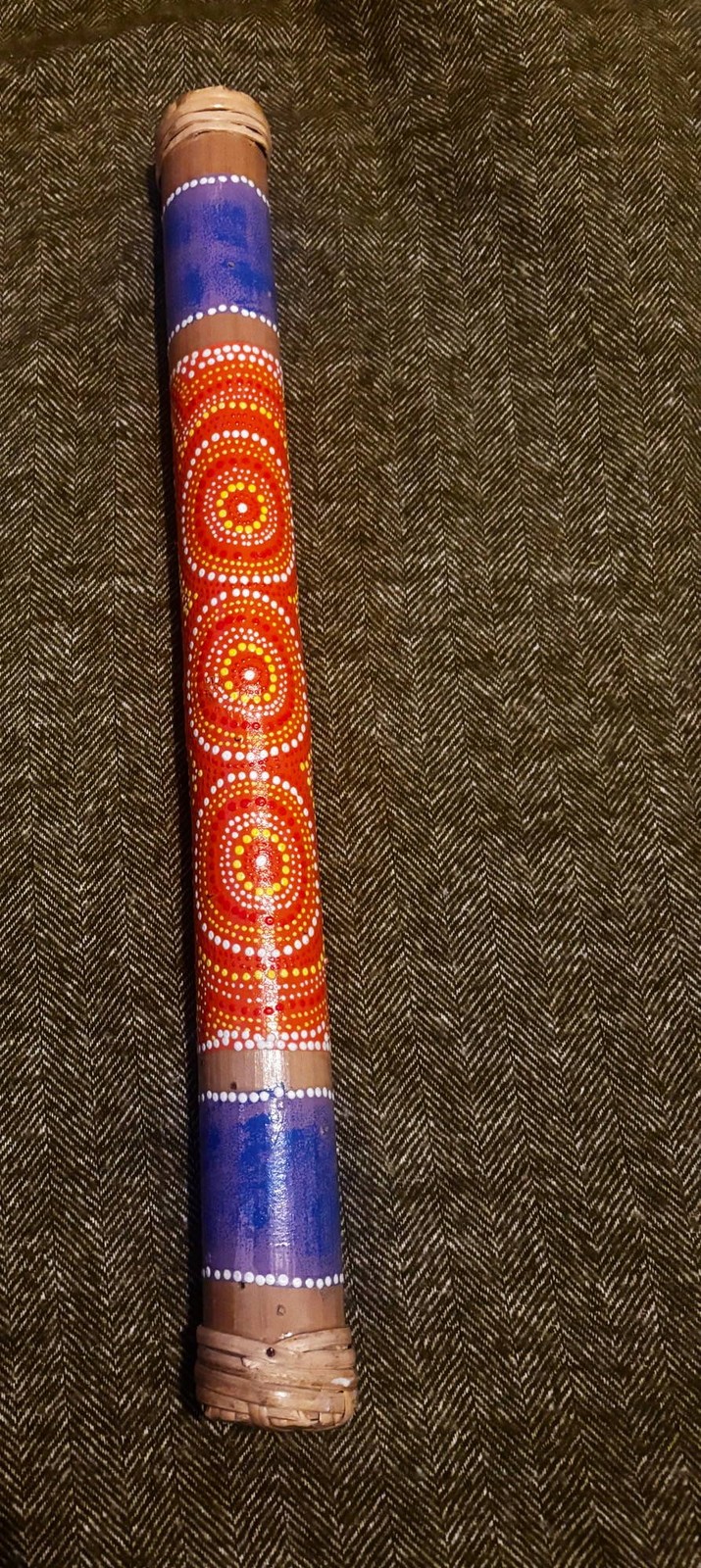 Hand painted bamboo rain stick 