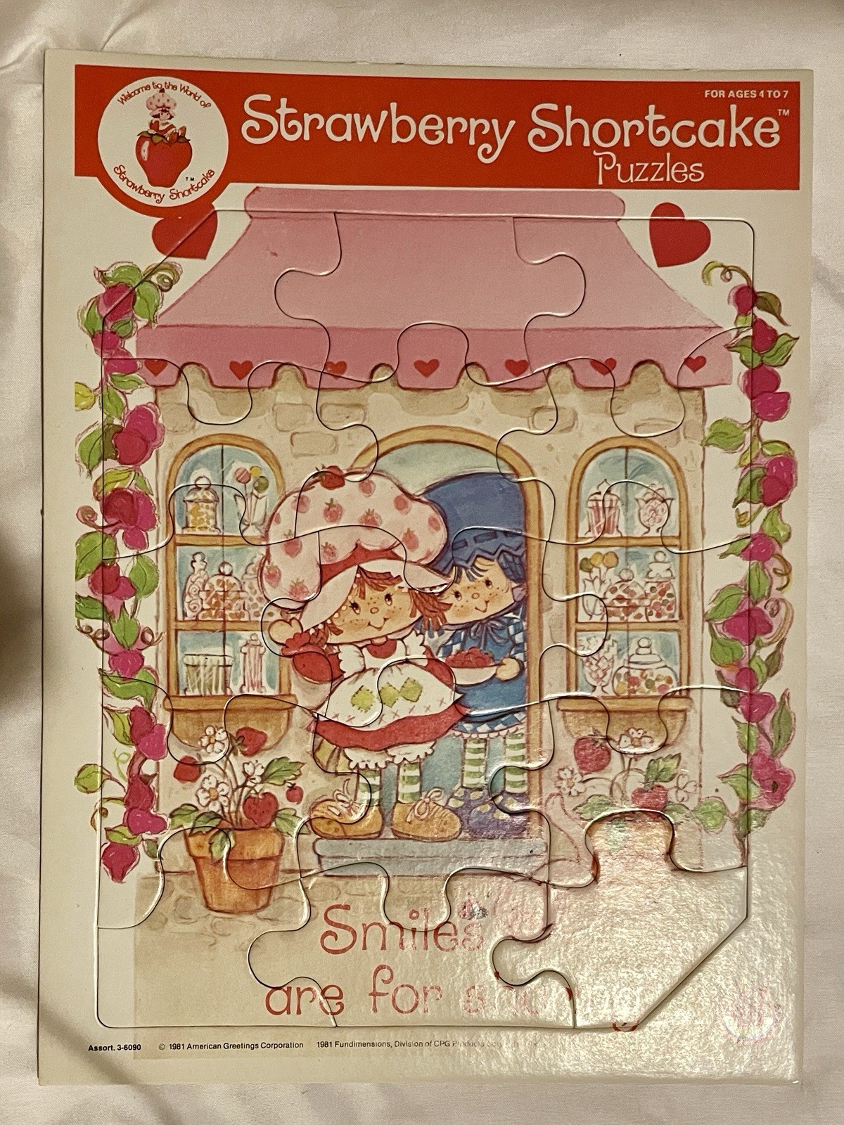 Vtg 1981 Strawberry Shortcake Puzzle American Greetings 15 Pc Litho Craft Master
