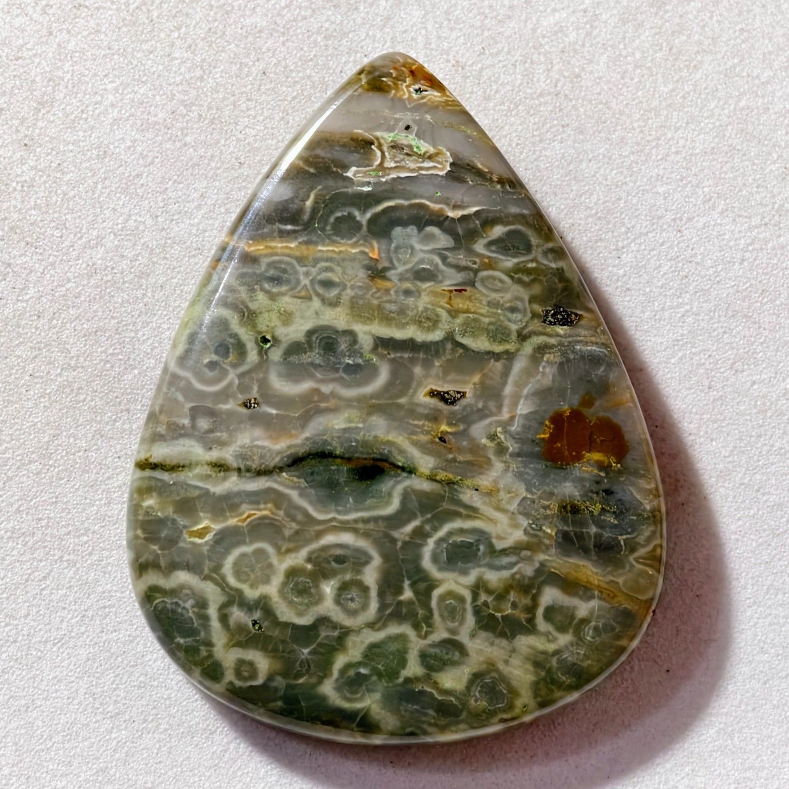 55 Cts Natural Ocean Jasper Cabochon Gemstone For Jewelry 38.7X30.3X6.1 MM