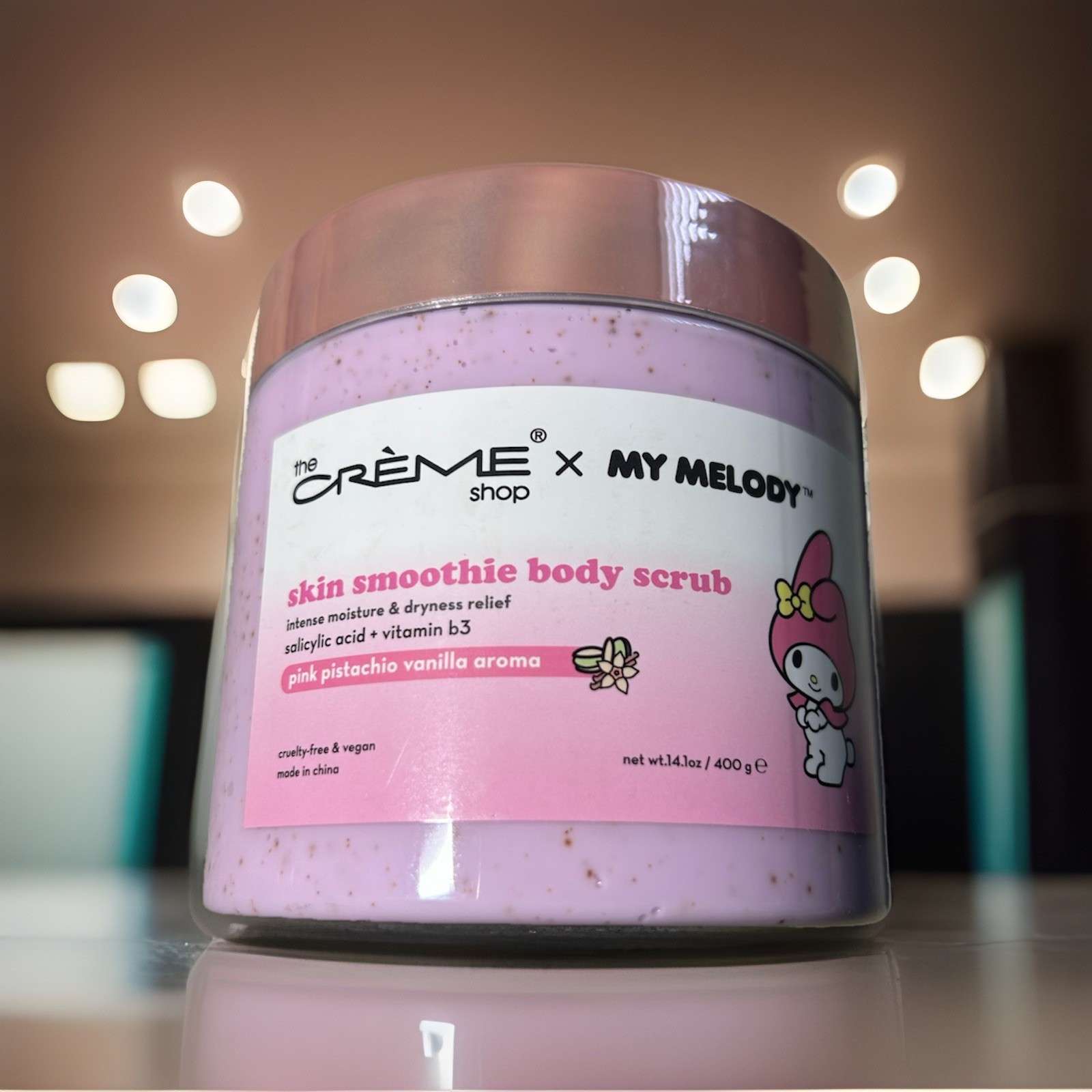 The Creme Shop x My Melody Skin Smoothie Body Scrub Pistachio Vanilla 1.4oz NEW