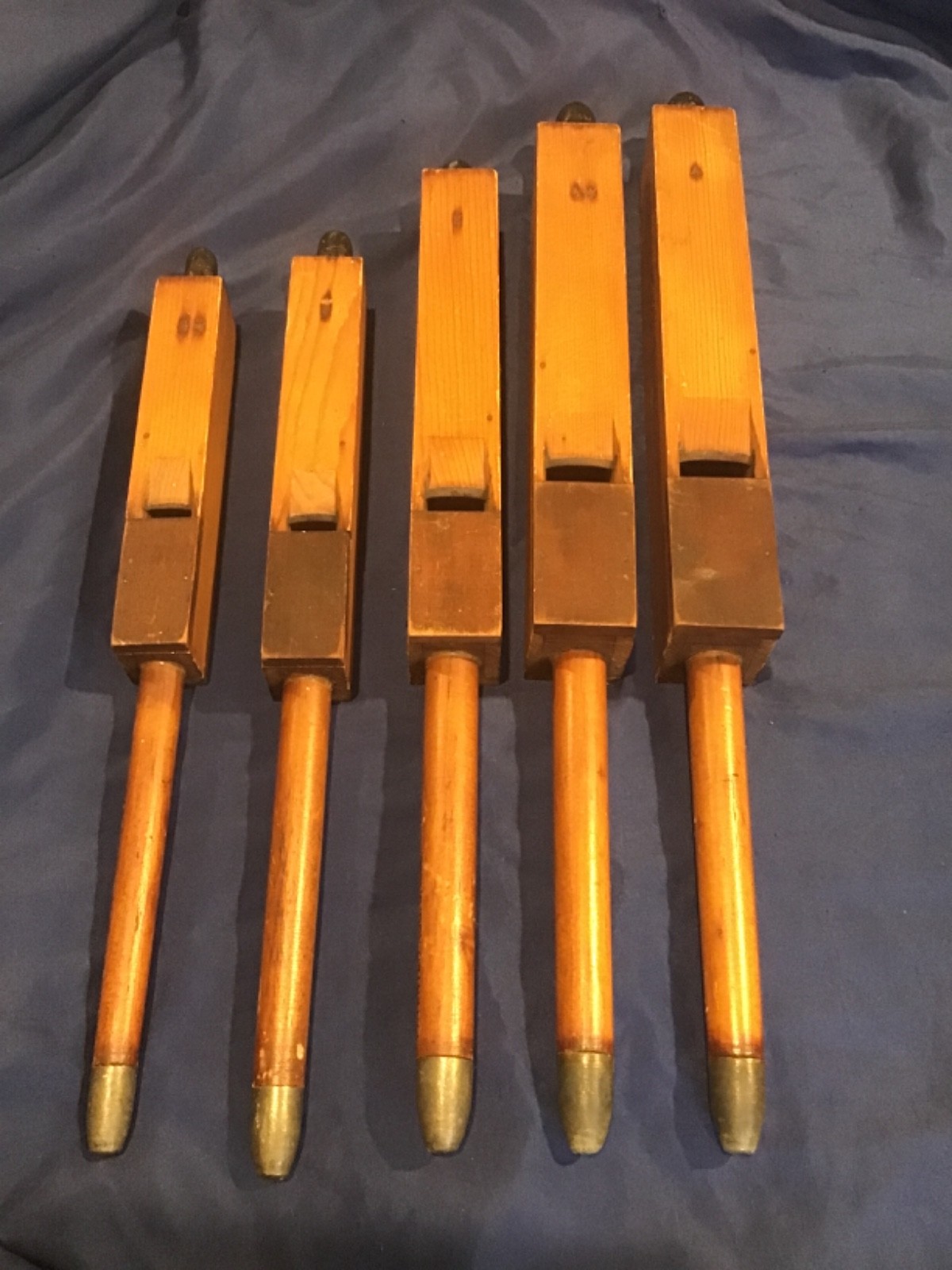 (5) Antique Organ Wooden Tubes 1898 Patent
