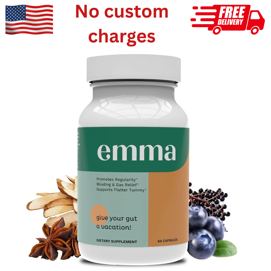 Emma Gut Health Supplement for Gas & Bloating Relief,Leaky Gut Repair,60 Capsule