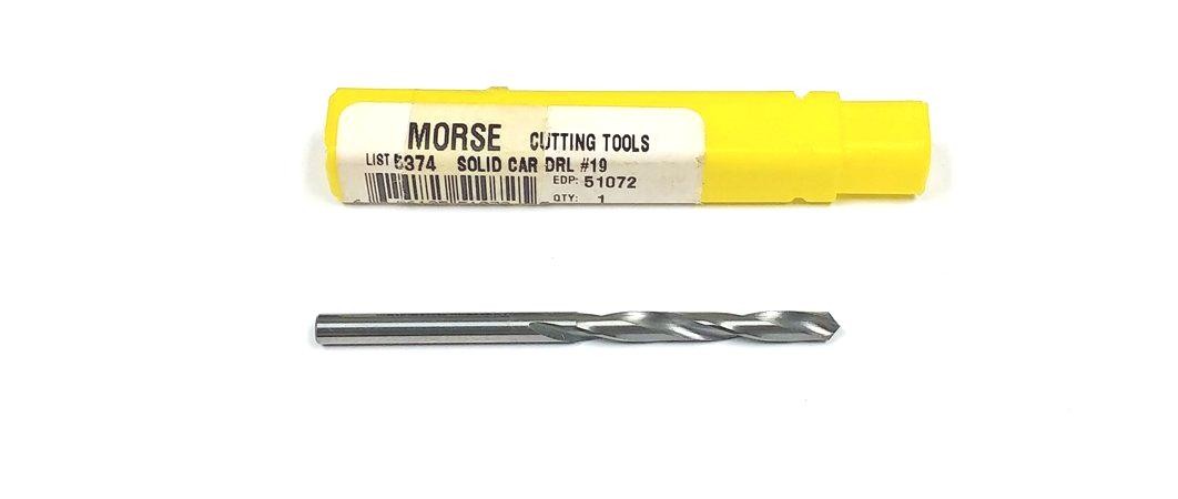 #19 (.166") Carbide Drill Jobber Length 118 Degree Morse 51072