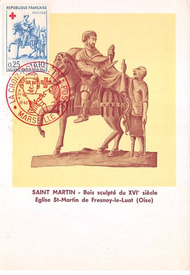 Maximum Card - FRANCE - COR12774 - 3-4/12/1960 - Saint Martin - Marsei Cachet