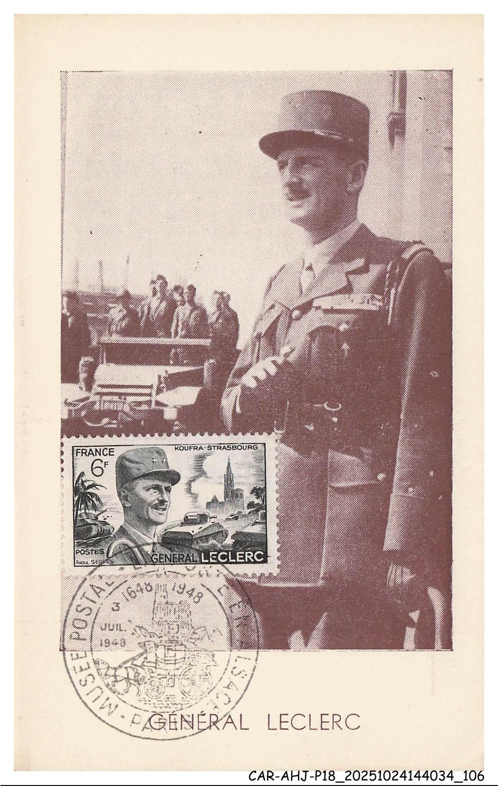 CAR-AHJP18-0892-CARD-MAXIMUM - Général Leclerc - 1948