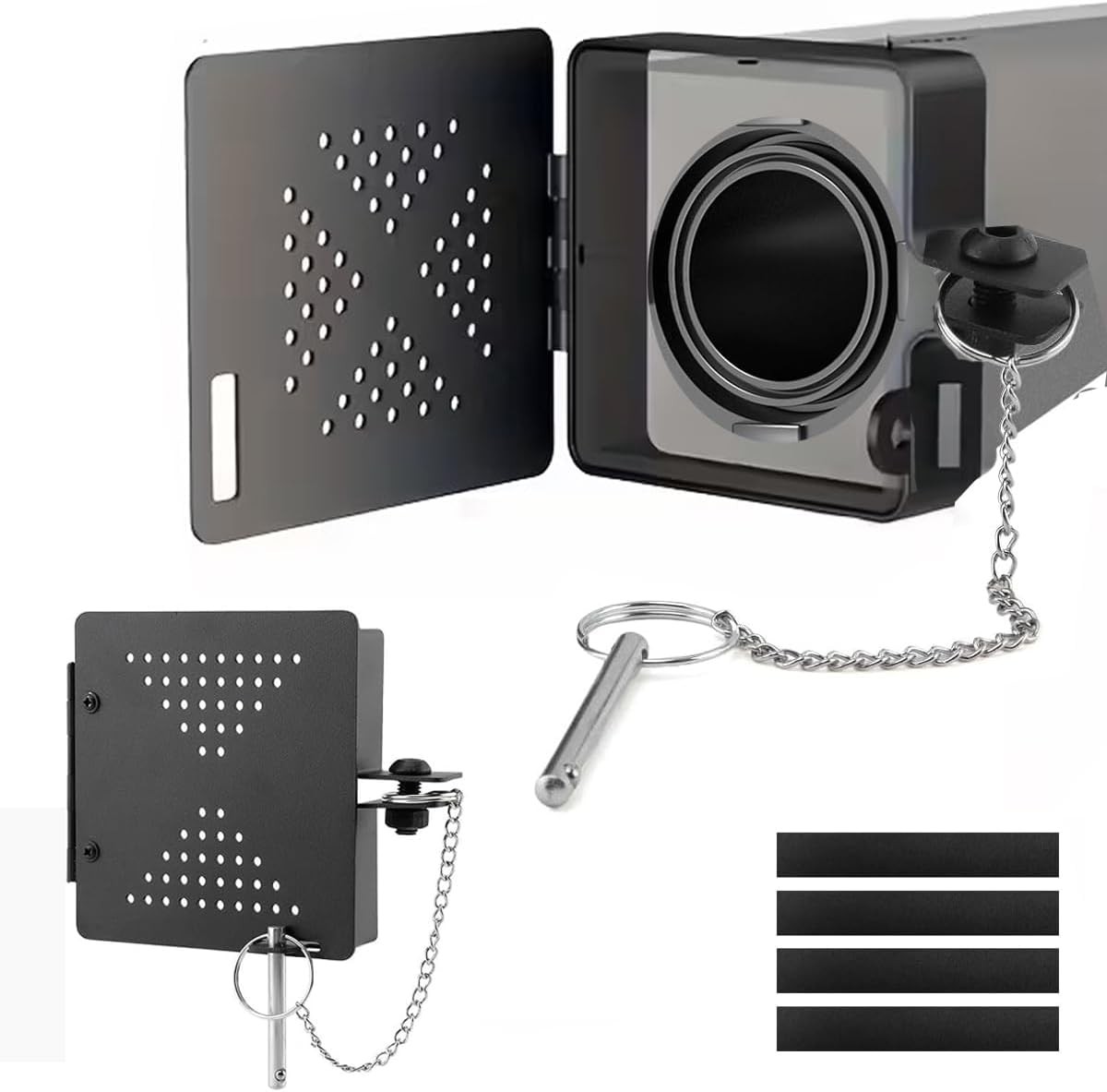 2 Pack 4inch RV Bumper End Cap，Metal Square Camper Bumper End Caps，Rv Bumper