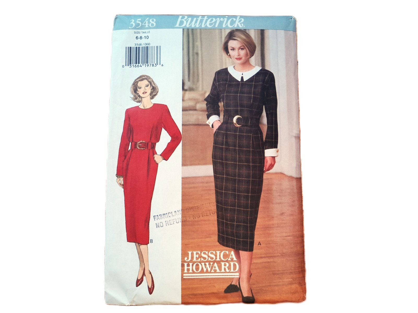 Vintage 90s Dress Sewing Pattern Size 6 8 10 Pockets Butterick 3548 UNCUT