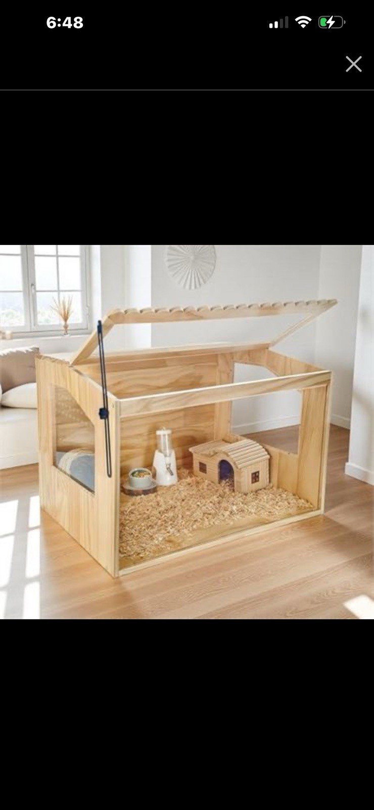 Wooden Hamster Cage Spacious Indoor Habitat Natural Ventilation Easy Access New