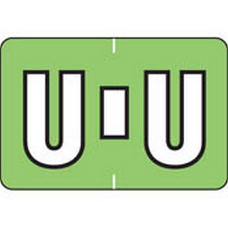 Colwell Compatible Alpha "U" Labels, Polylaminated Stock, 1" X 1-1/2"