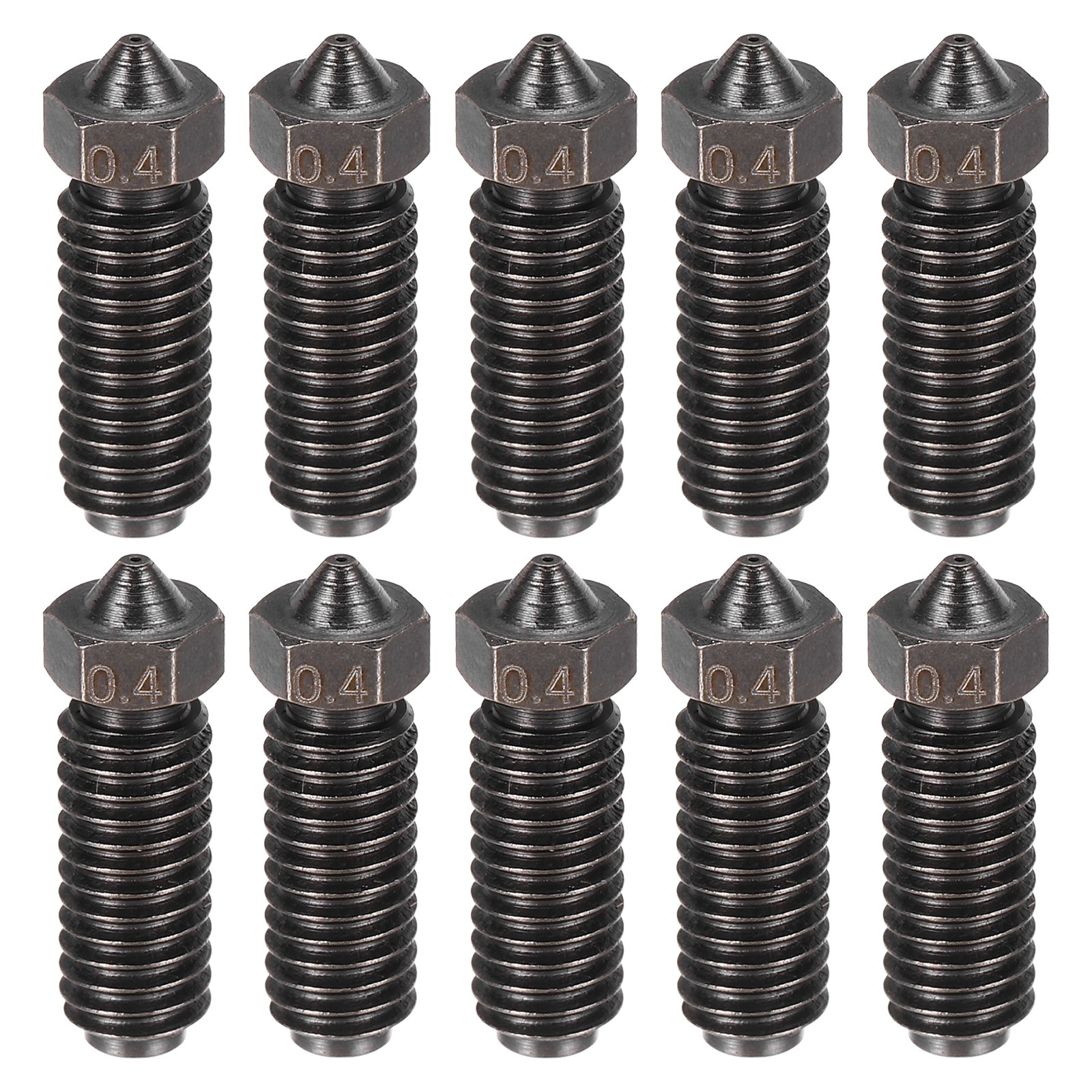 10 Pcs 0.4mm 3D Printer Extruder Nozzles (20x6mm)