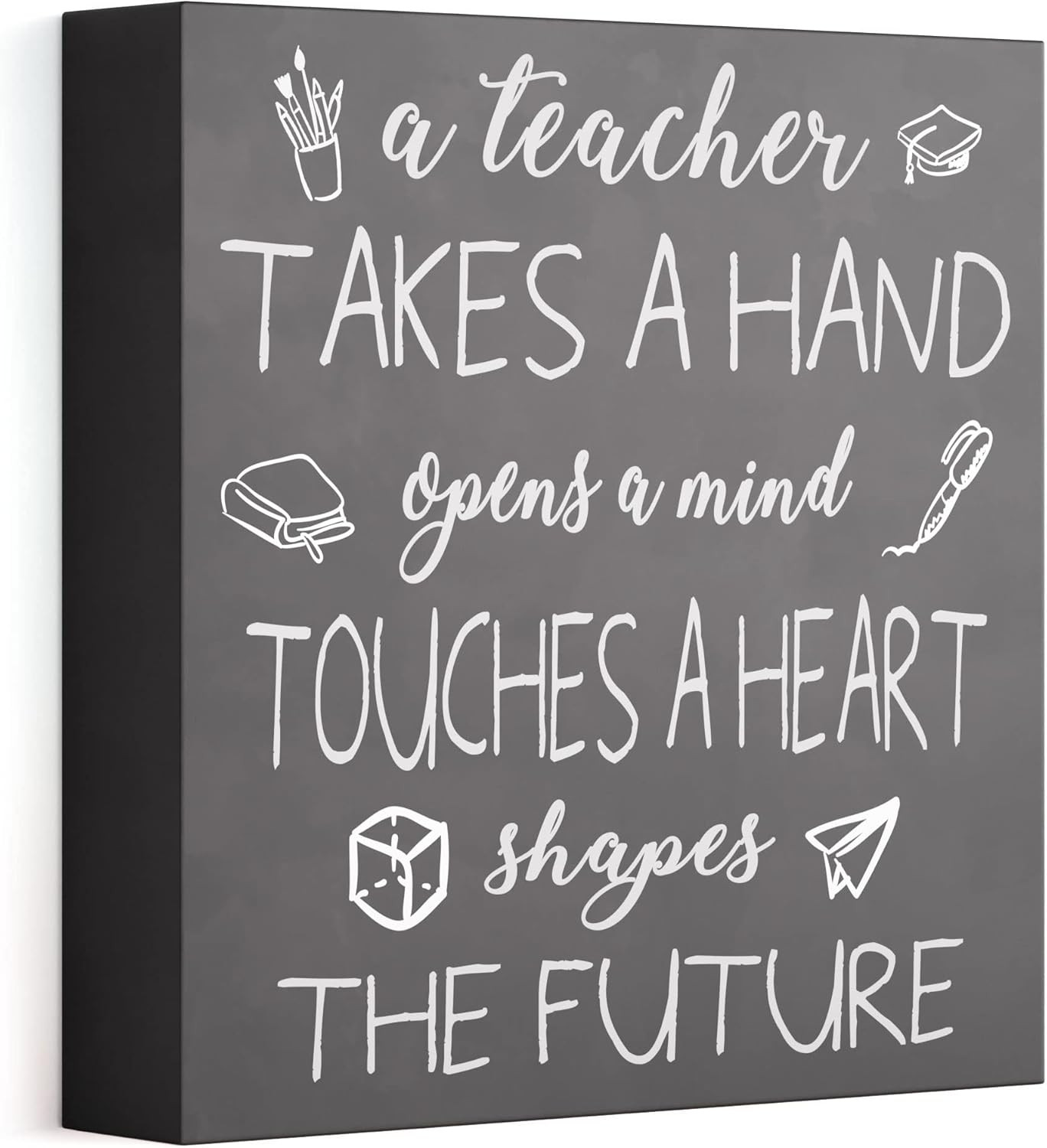 Wooden Box Sign Motivational Desk Decor, Inspirational Office Desk Decorations f