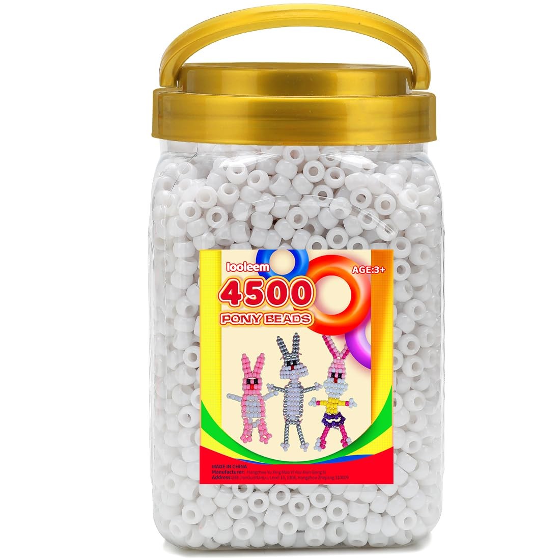 White Pony Beads(4500pcs), Beads for Bracelets Making, Crafts, Beading Suppli...