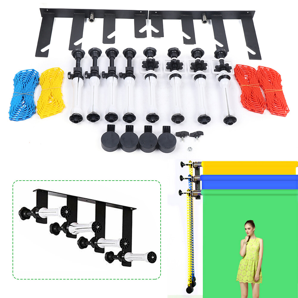 Photography Backdrop Support System Wall Mount Studio Background Holder 4 Roller