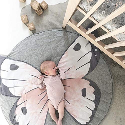  Baby Round Play Pad Crawling Mat Blanket Tummy Time Mat Rug for Kids Butterfly