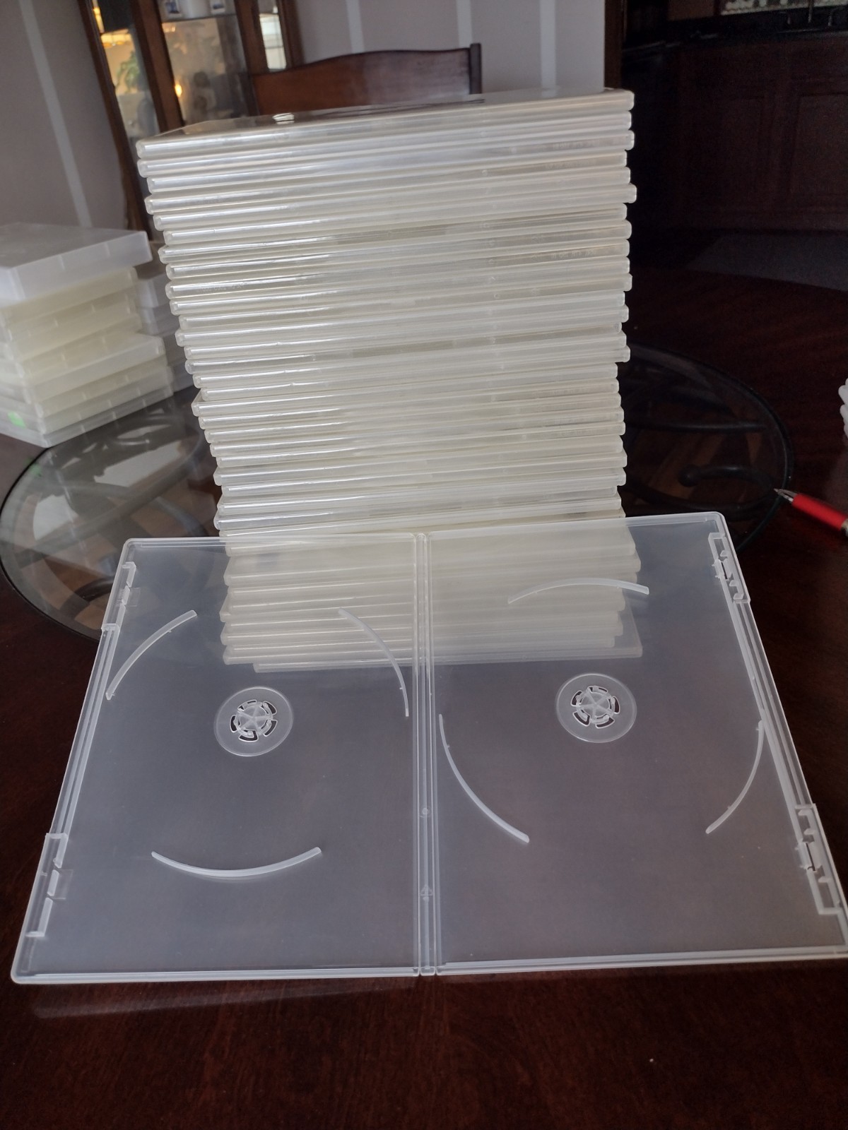 37--CLEAR-- 2-DISC-DVD-- 14MM PREMIUM-- REPLACEMENT STORAGE-- CASES-VG+