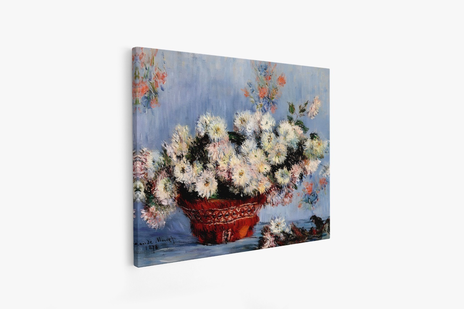 Claude Oscar Monet/Chrysanthemums, 1878, vintage/Canvas Wall Art Picture Print