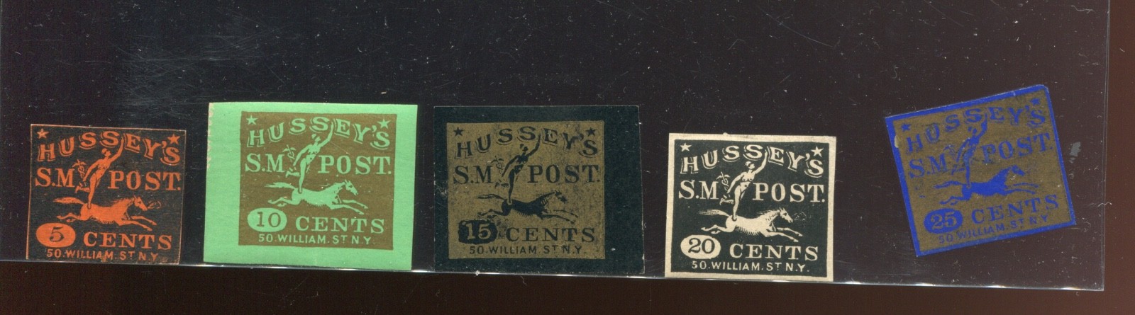 87LE1-87LE5  Hussey's Post Special Delivery Group of 5 Stamps  Bx6885