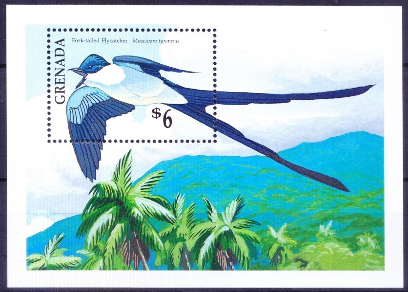 Grenada 1990 MNH MS, Fork Tailed Flycatcher, Birds [G3]