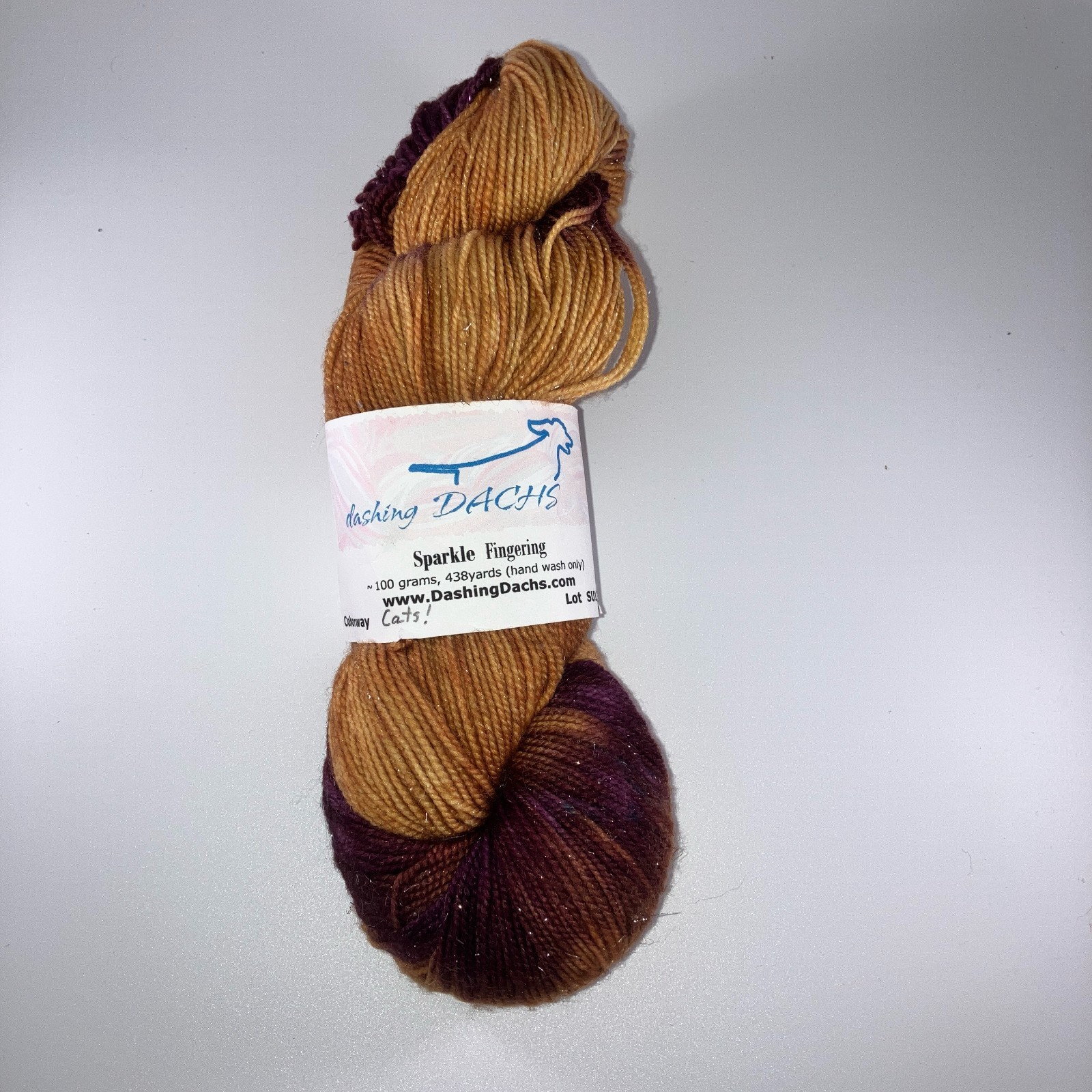 Hand-Dyed Yarn Color "Cats" - Merino/Nylon/Stellina Metallic Sparkle - 100g NEW