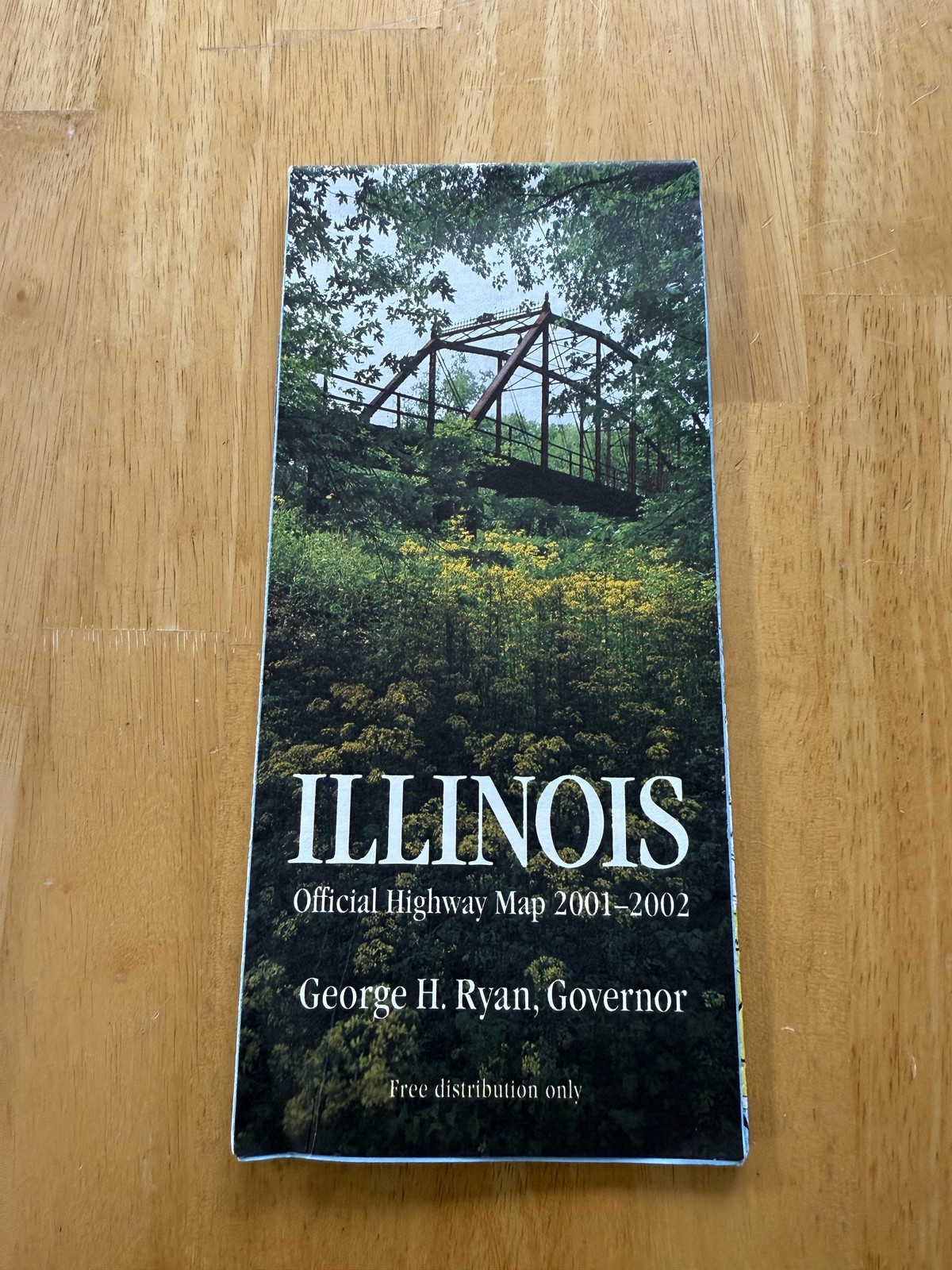 Vintage 2001-02 Illinois Official Highway Road Map Travel Guide Folded