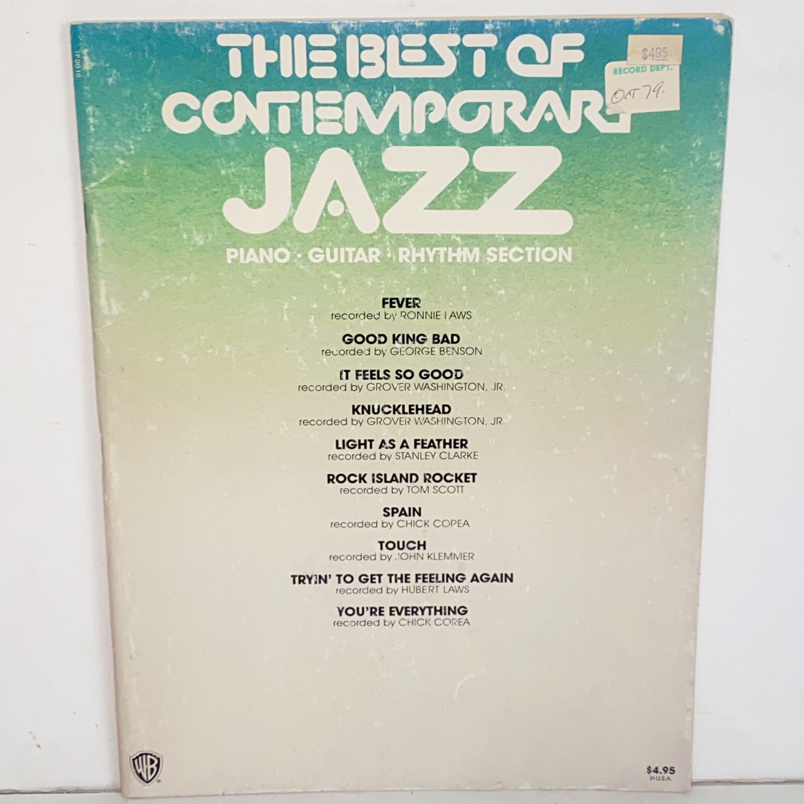 Vintage 1977 The Best Of Contemporary Jazz Sheet Music 10 Songs Songbook