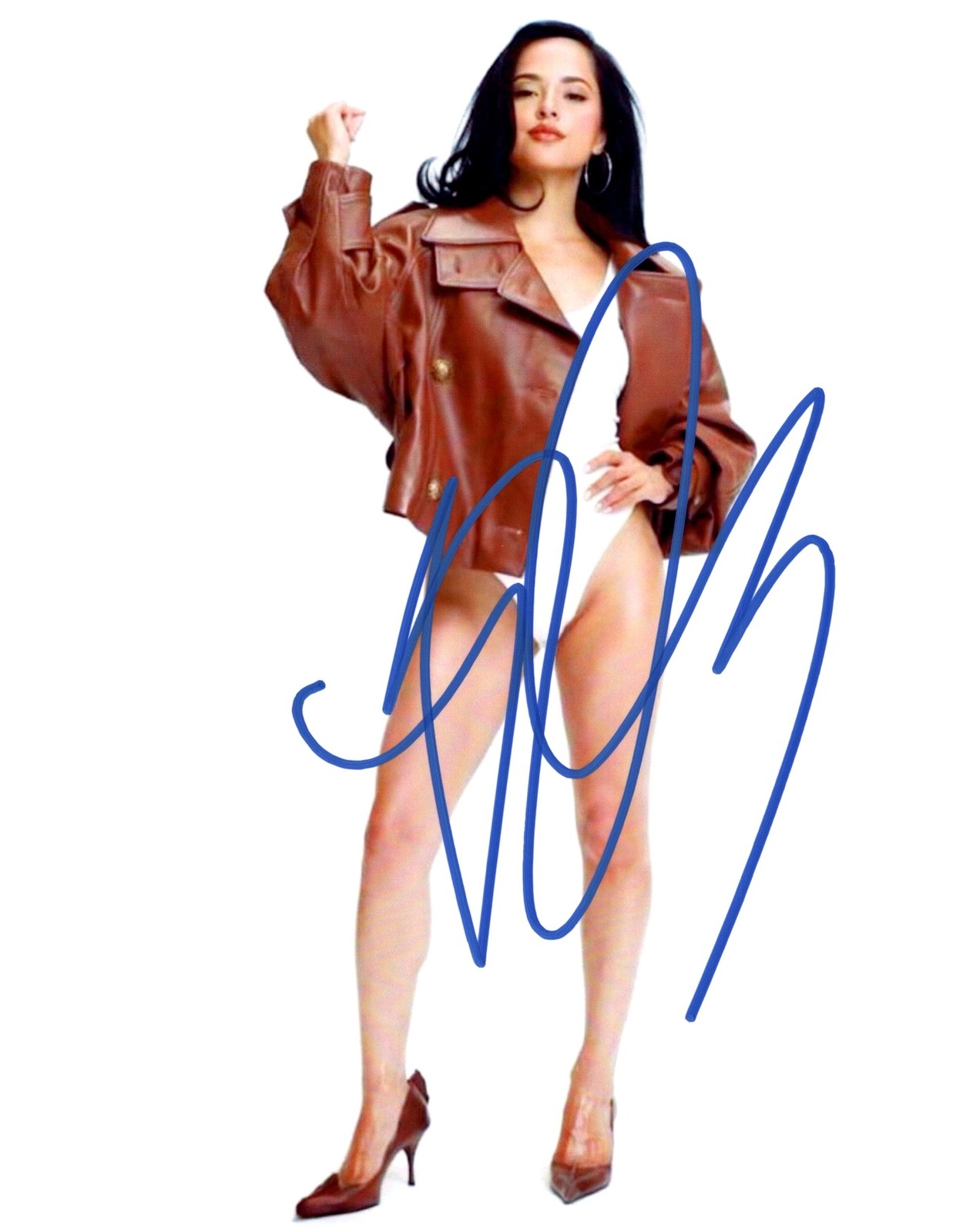 Becky G Brown Jacket Studio Pose Signed Autographed Photo Authentic 8X10 COA