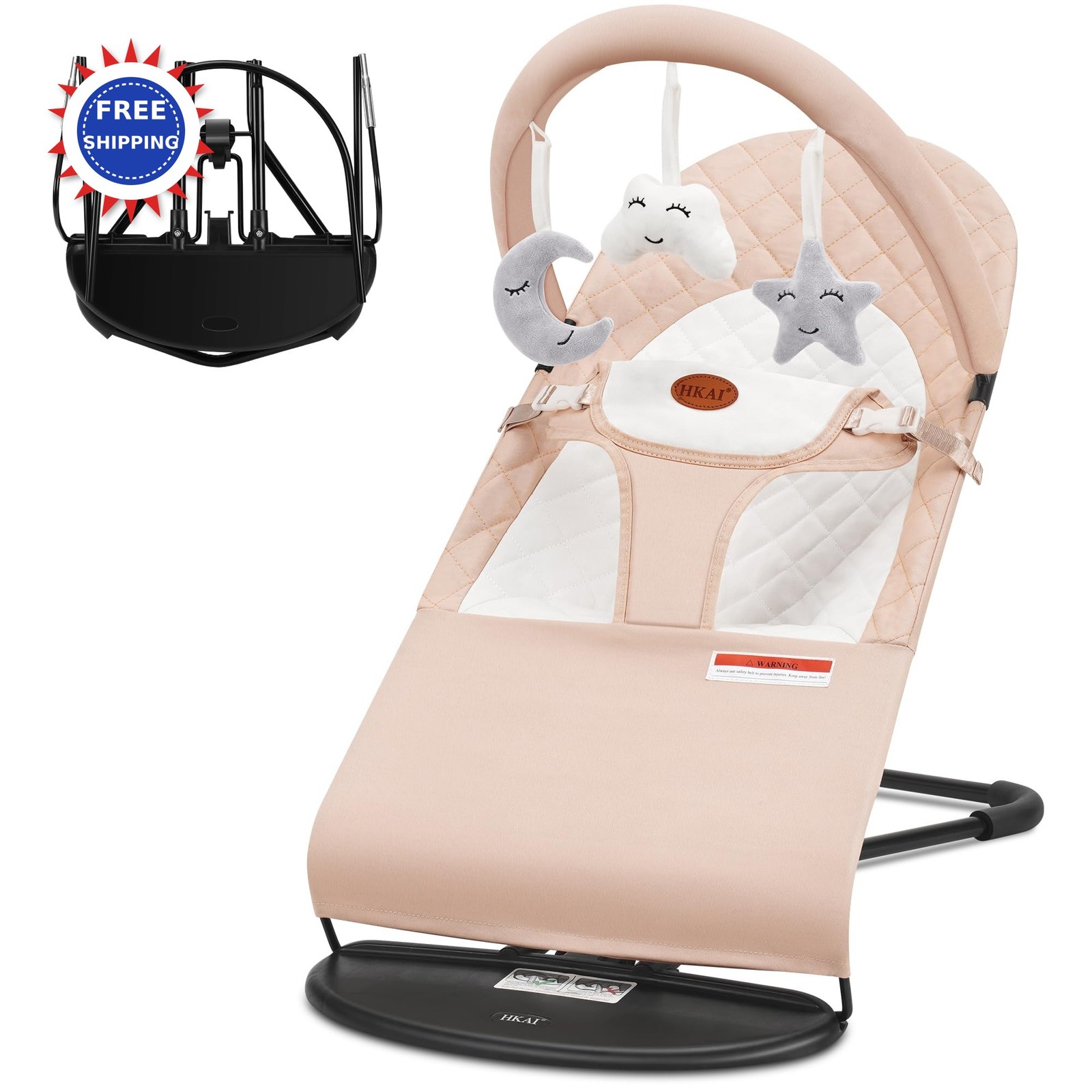 Baby Bouncer 0-18 Months 3 Modes Rocker Stationary Hanging Toys HKAI Portable