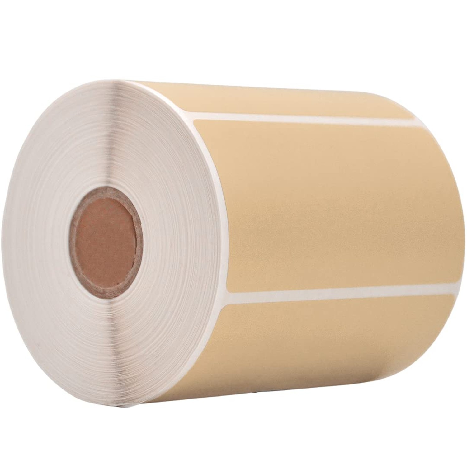 WOD Beige Direct Thermal Label Rolls - 4 x 2 inch, 725 Nametag Stickers per R...