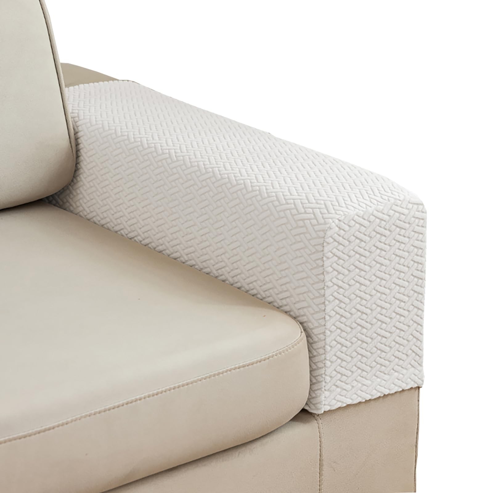 Stlemiko Couch Sofa Arm Chair Covers Set of 2 Polyester Medium, Cream White 