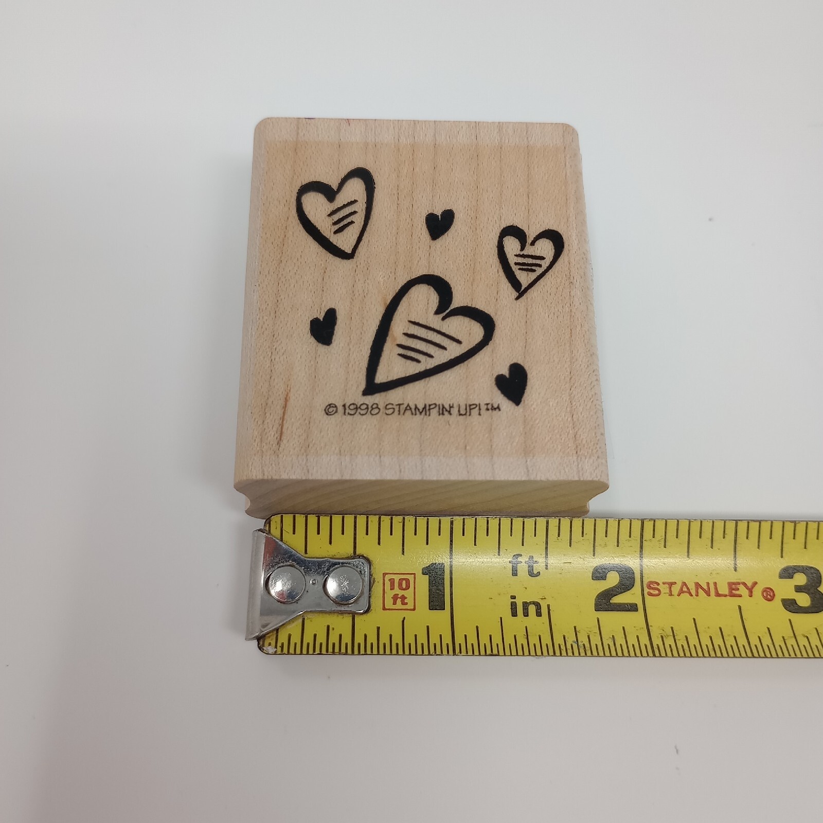 Stampin Up Hearts Love Valentines Background 1998 Wood Mounted Rubber Stamp