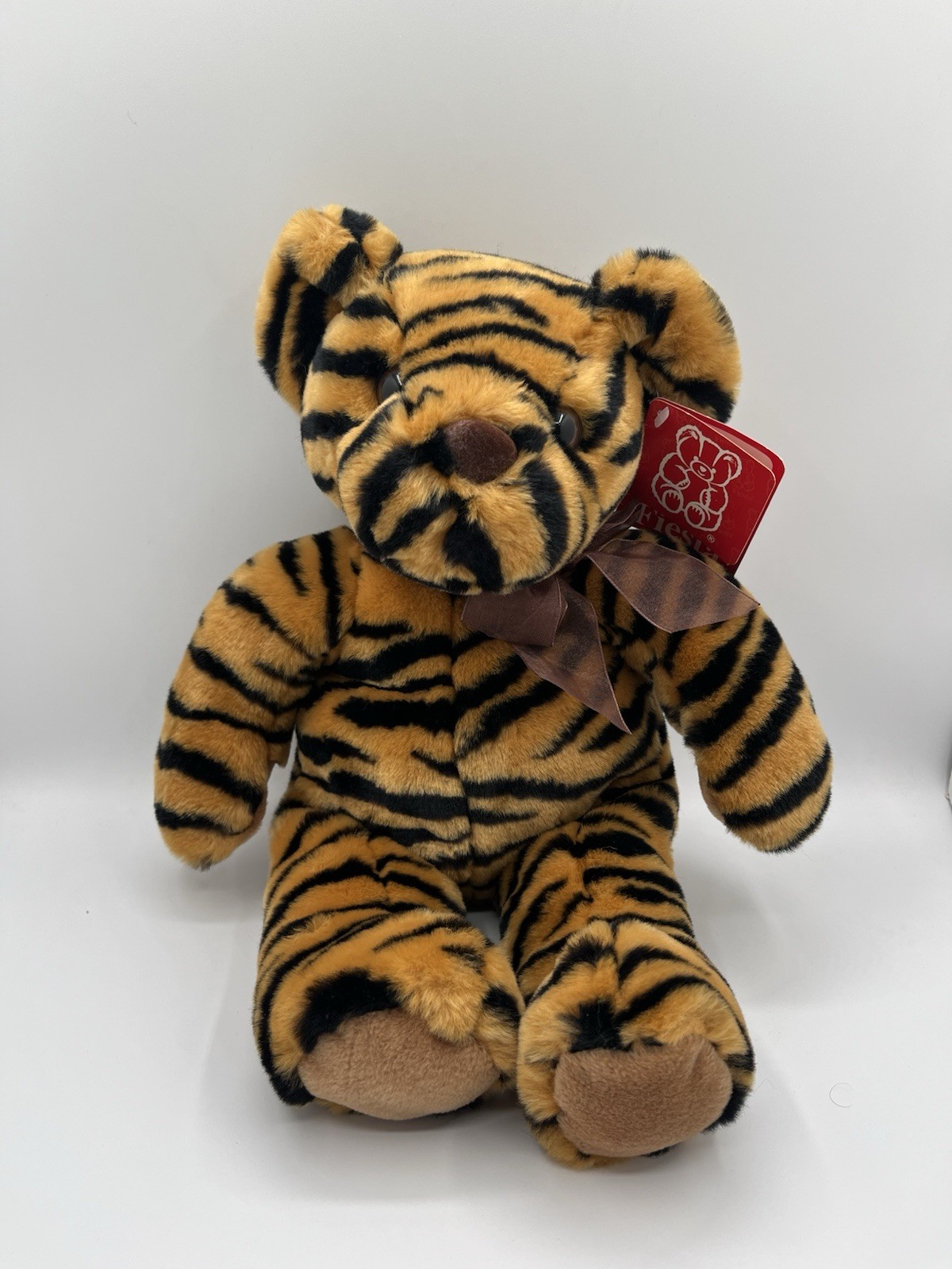 FIESTA Cuddle Bean JUNGLE JACQUARD Tiger Print Teddy Bear 16" Plush TAGS