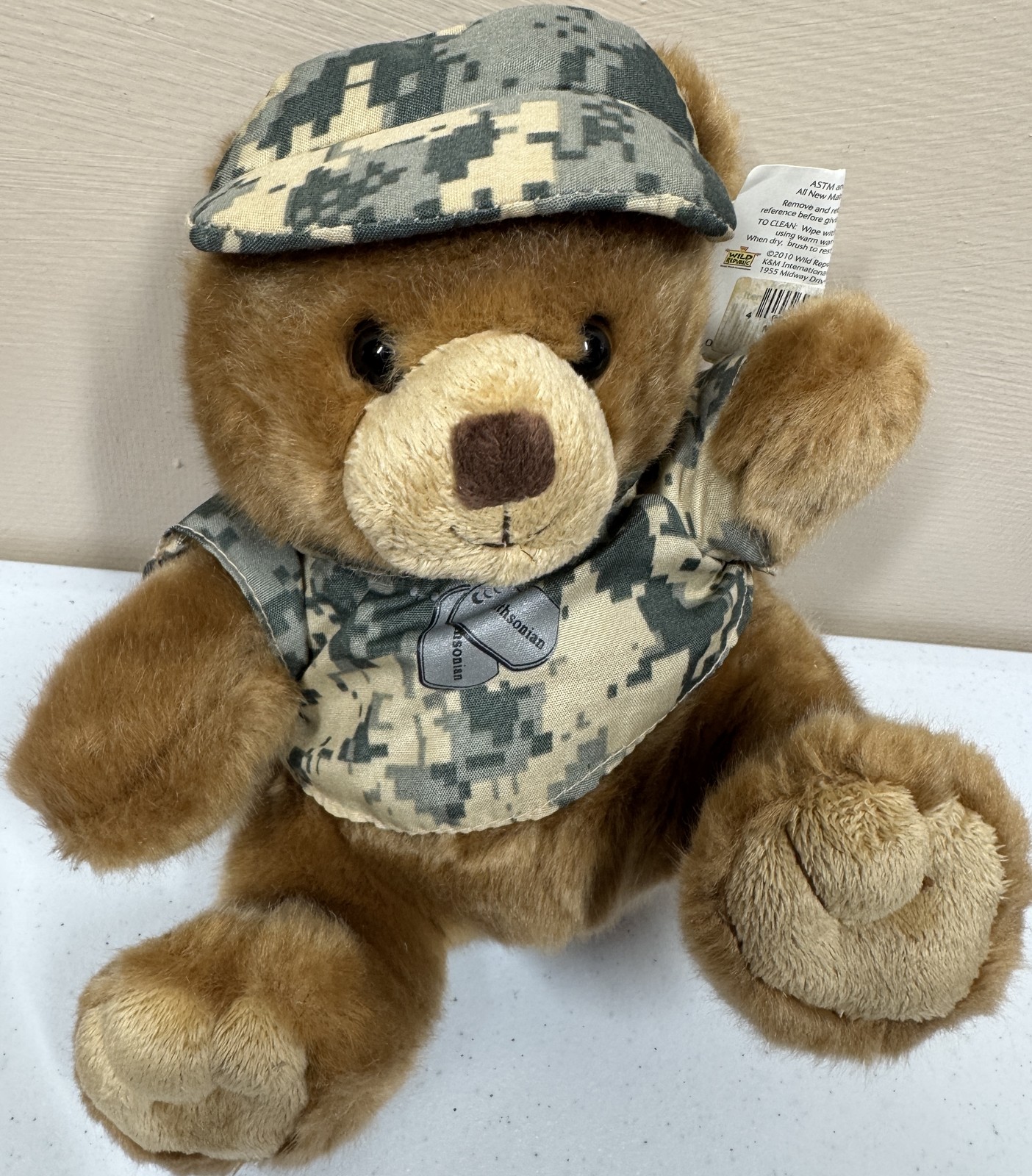 🍀 NWT Smithsonian Wild Republic Military Army Digital Camo Teddy Bear Plush