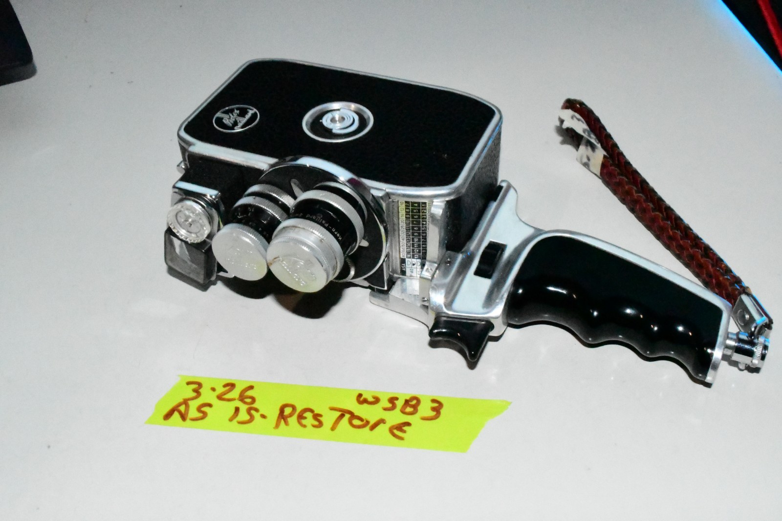 Paillard Bolex D8L 8mm Movie Camera W Lens/ Grip/ VINTAGE AS IS READ FIRST W5B3