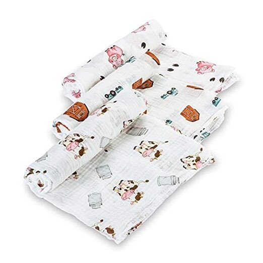 Baby Swaddle Blanket, 100% Cotton Muslin Swaddle Blankets for Boys and Girls, 