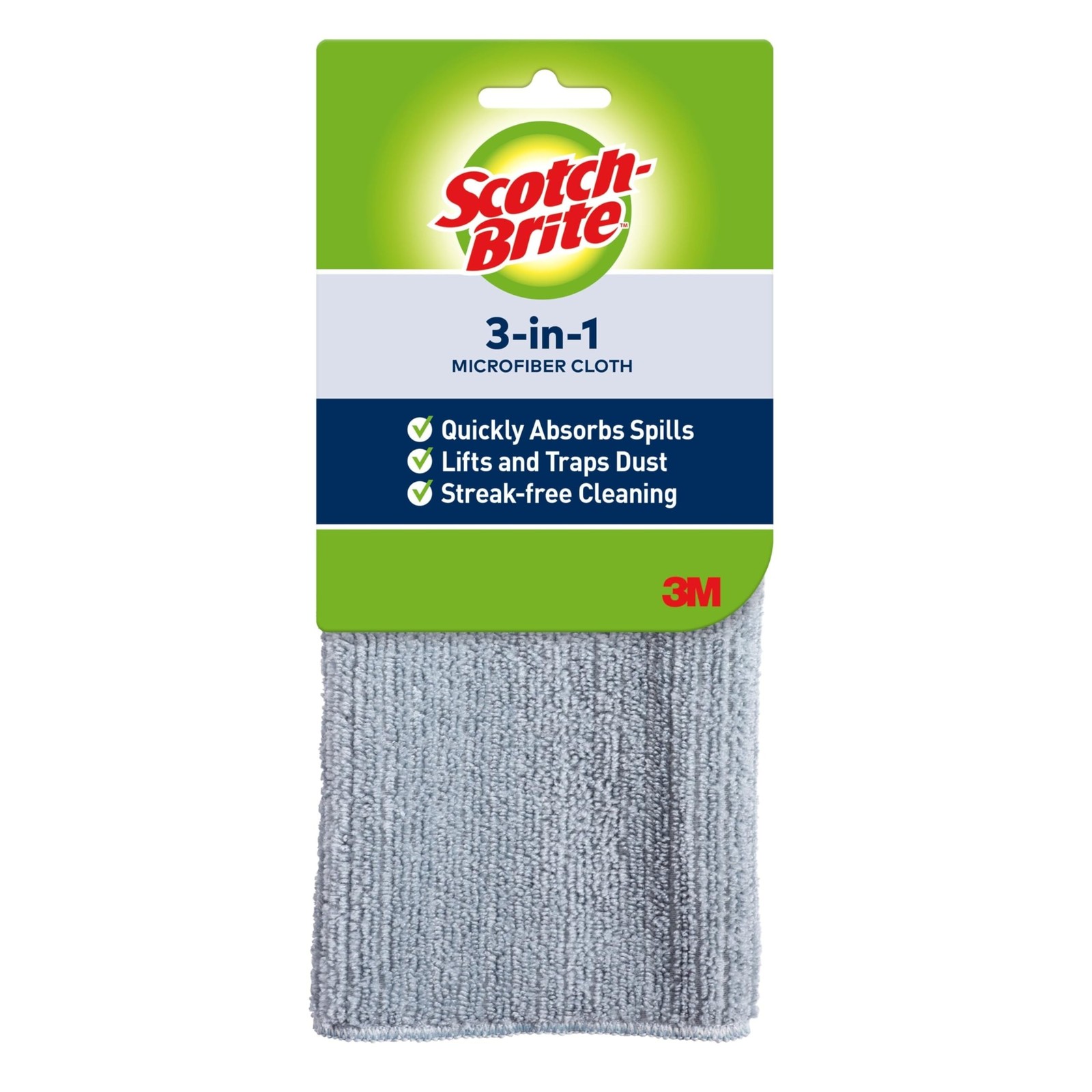 Scotch-Brite 3-in-1 Microfiber Kitchen Cloth, Streak-Free Cleaning, 1 Cloth