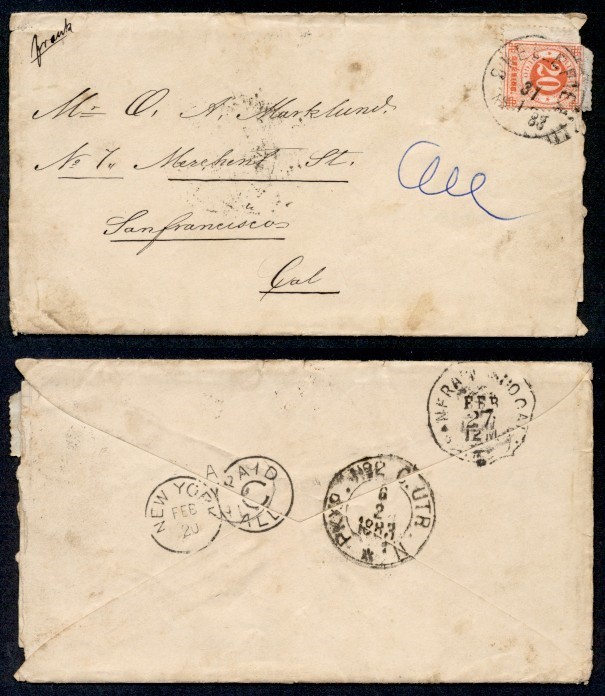 SWEDEN 1883 TO USA