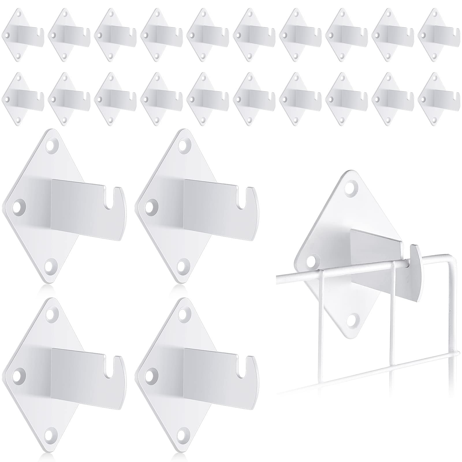 24 PCS Gridwall Mount Brackets Grid Panels Clothing Store Display White