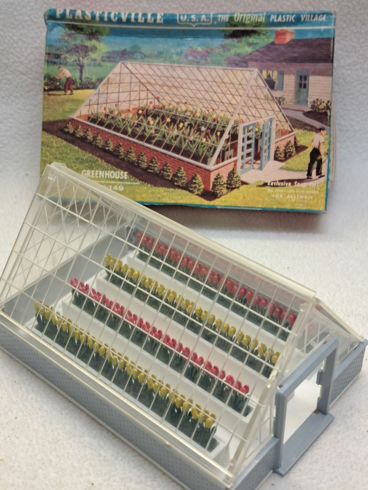 Vintage Plasticville USA Greenhouse 1804-149 Kit O & S Gauge