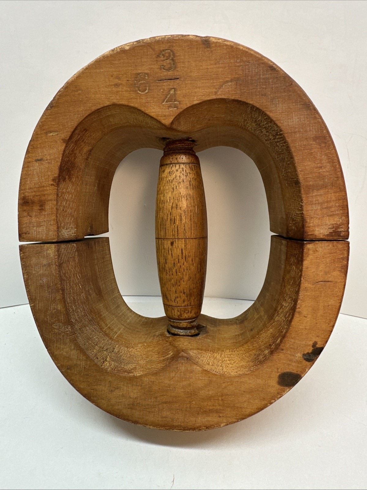 Vintage Solid Wooden Hat Stretcher Millinery Mold Block Expander Marked 6 3/4